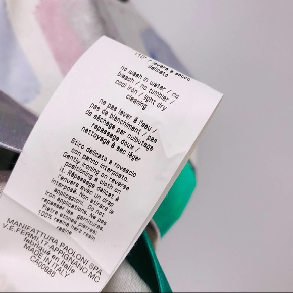 MSGM Fantasia Pois Off-Shoulder Gemstone Embellished Satin Top Sz 2 Extra Small - Picture 9 of 9